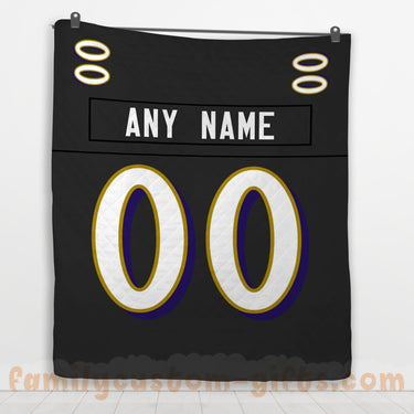 Custom Premium Quilt Blanket Baltimore Jersey American Football Personalized Quilt Gifts for Her & Him